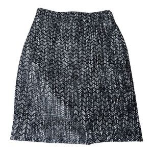 J. Crew No.2 Pencil Tweed Woven Zigzag Detail Skirt Size 2